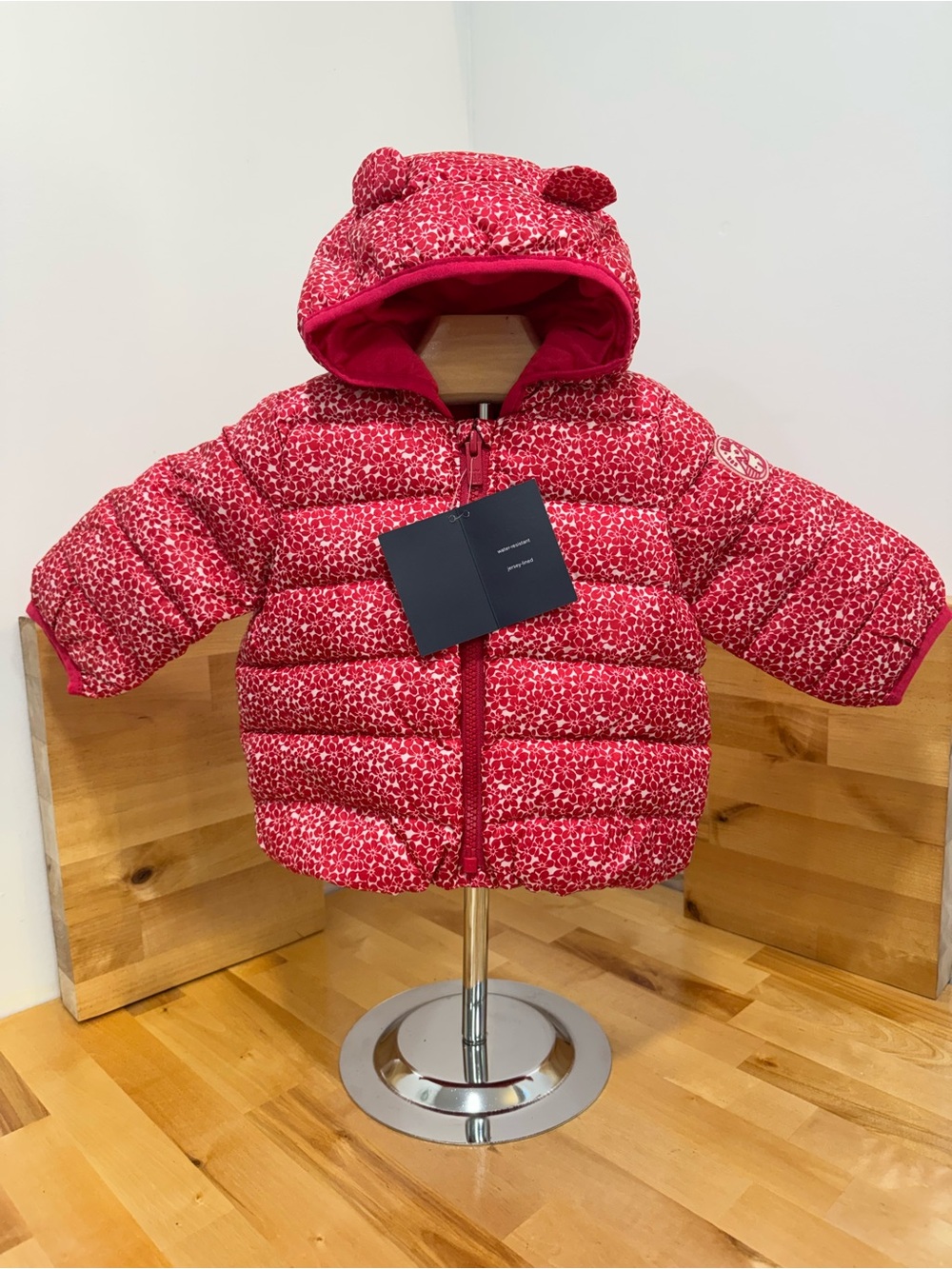 Baby GAP Red Printed Puffer Jacket with Hood